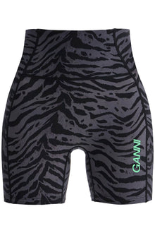  Ganni animal print sports shorts