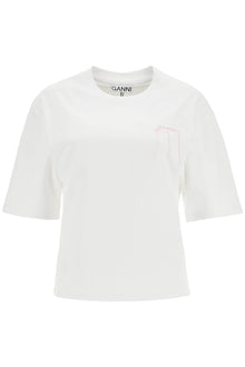  Ganni t-shirt with frayed embroidery