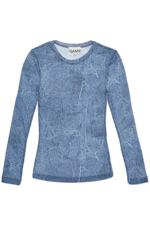  Ganni long-sleeved denim effect top for