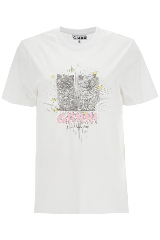 Ganni relaxed fit t-shirt with printed