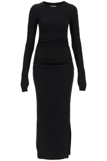  Ganni long ribbed jersey dress with nine words