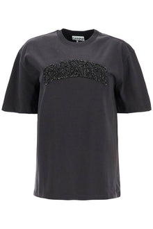  Ganni loose t-shirt with lurex logo