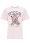 Ganni leopard print t-shirt with