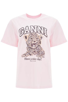  Ganni leopard print t-shirt with