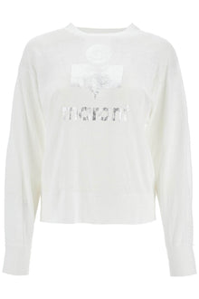  Isabel Marant Etoile klowia t-shirt with metallic logo print