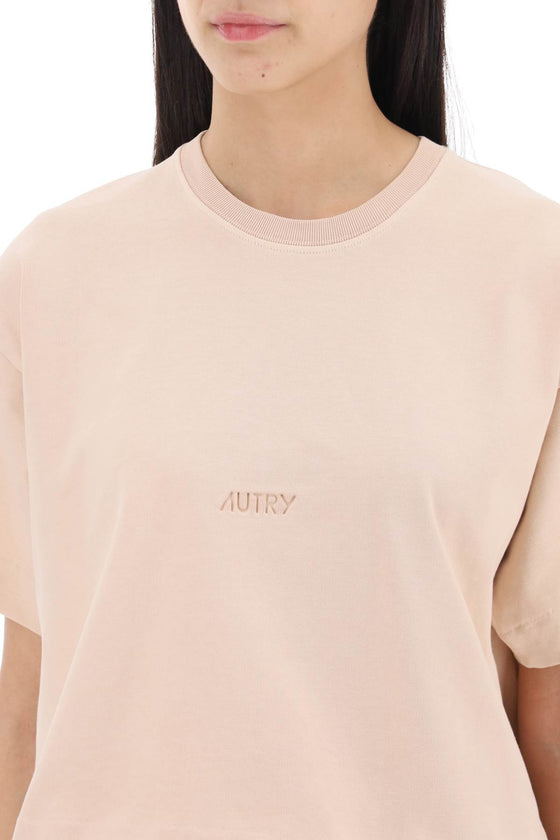 Autry boxy t-shirt with debossed logo