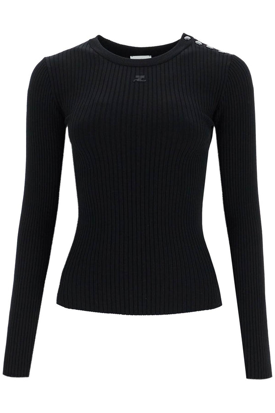 Courreges 'ribbed stretch knit pullover sweater