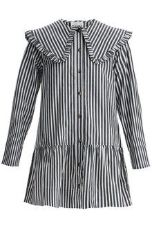  Ganni big collar mini shirt dress