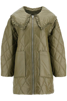  Ganni lightweight down jacket with oversized collar