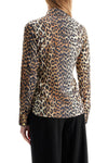 Ganni leopard print satin shirt