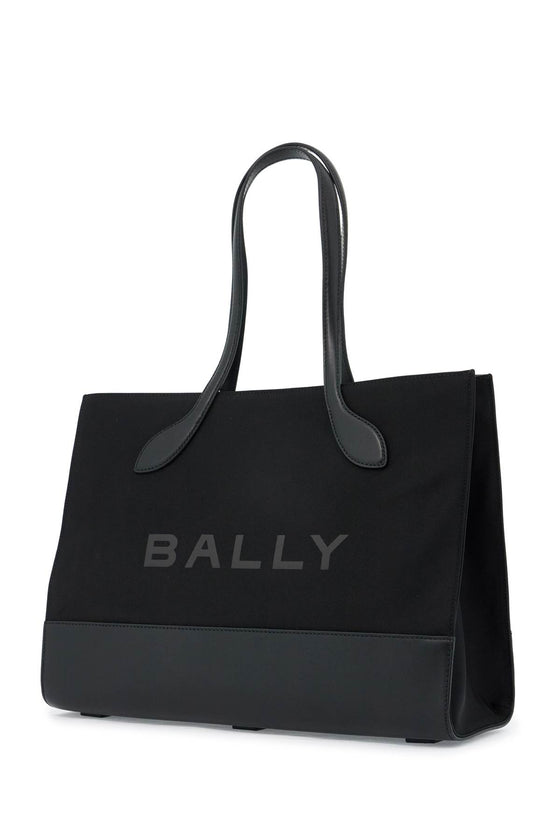 Bally east/west nylon and leather tote bag