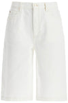 FRAME flared denim bermuda shorts.