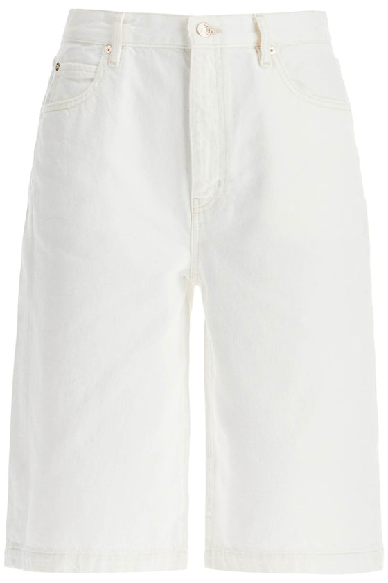 FRAME flared denim bermuda shorts.