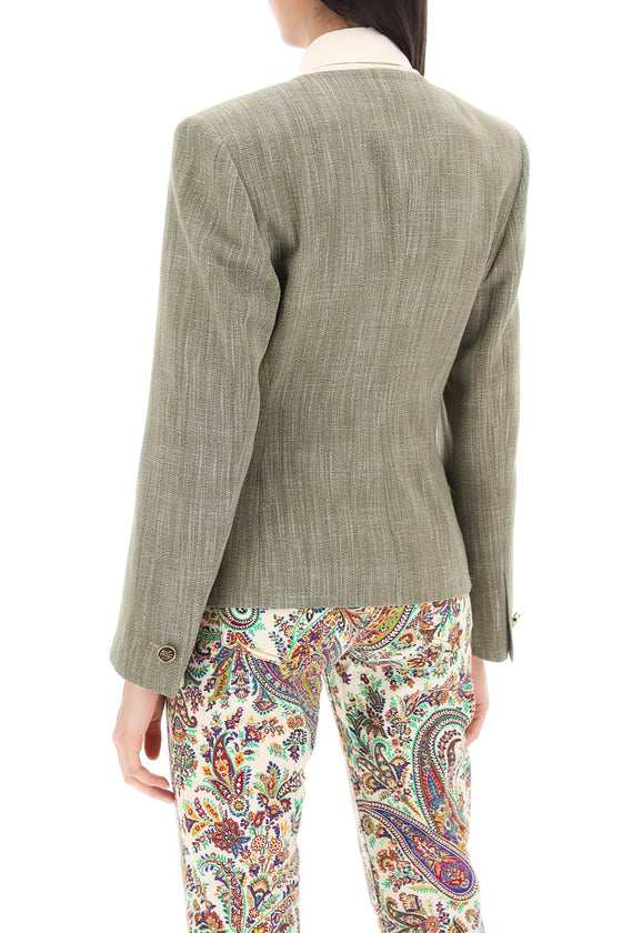 Etro fitted jacket with padded shoulders