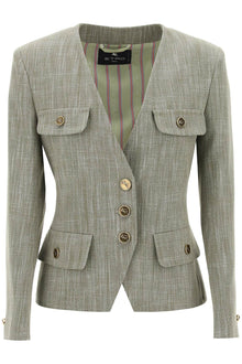  Etro fitted jacket with padded shoulders