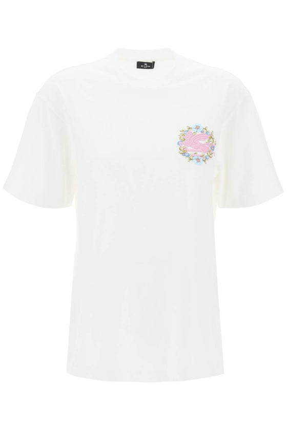 Etro floral pegasus embroidered t-shirt