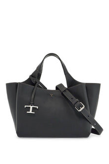  Tod'S mini black calfskin handbag with 2 handles and shoulder strap