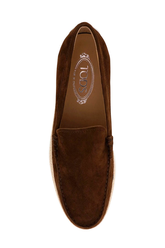 Tod'S suede slip-on with rafia insert