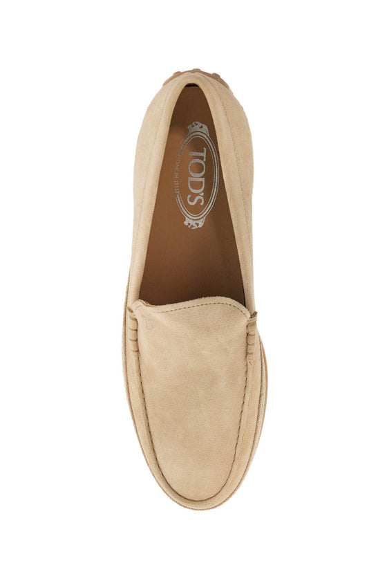 Tod'S beige woven leather slip-on loafers with rubber sole