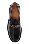 Tod'S metal logo loafers with metal detailing