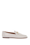 Tod'S white calfskin moccasin with gold bar and velcro closure