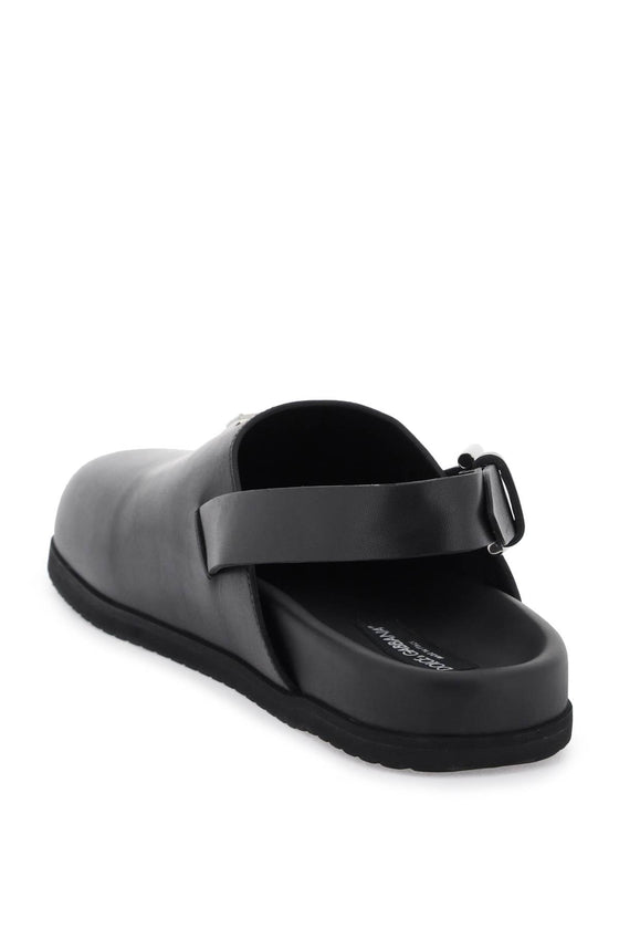 Dolce & gabbana leather clogs with buckle