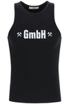 Gmbh logo print ribbed tank top