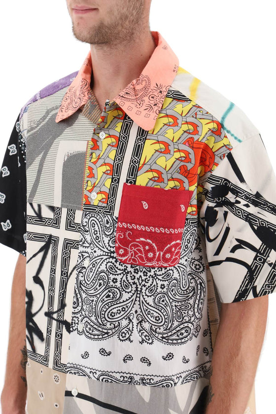 Men's Short-sleeved Patchwork Shirt With Bandana Prints by Children Of The  Discordance