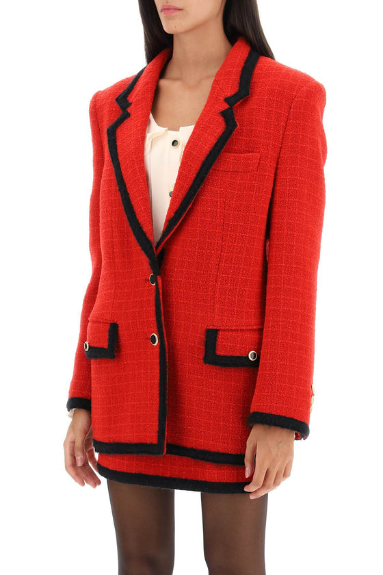 Alessandra rich single-breasted boucle tweed jacket
