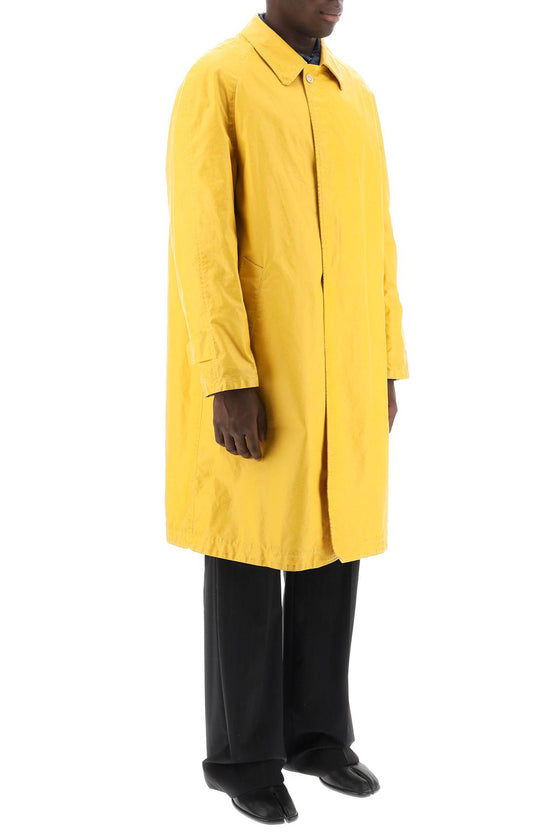 Maison margiela trench coat in worn-out effect coated cotton
