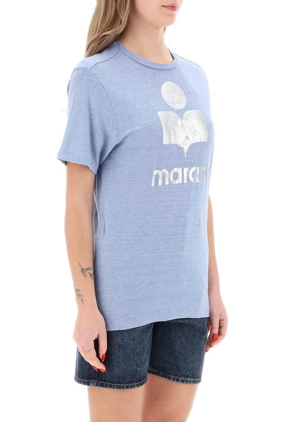 Isabel marant etoile zewel t-shirt with metallic logo print